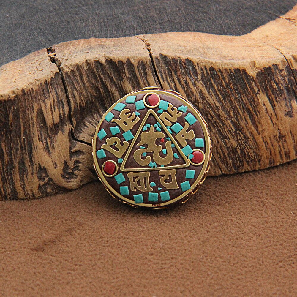 1Pc 15 Styles Retro Nepal Beads Handmade Red Coral Tibetan Bead Antique Golden For Jewelry Components Making DIY Bracelets