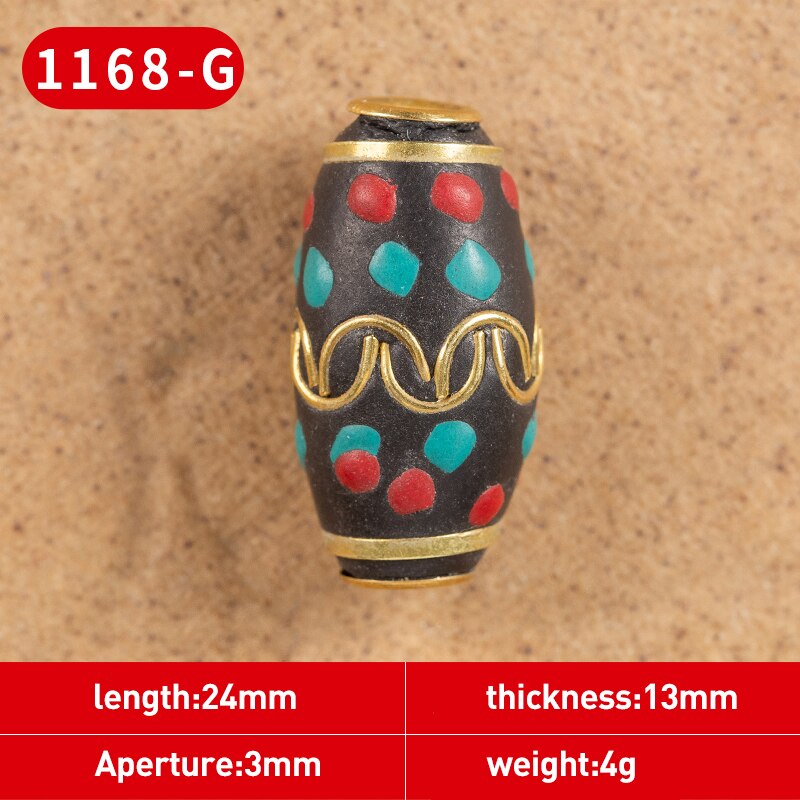 1Pc 15 Styles Retro Nepal Beads Handmade Red Coral Tibetan Bead Antique Golden For Jewelry Components Making DIY Bracelets