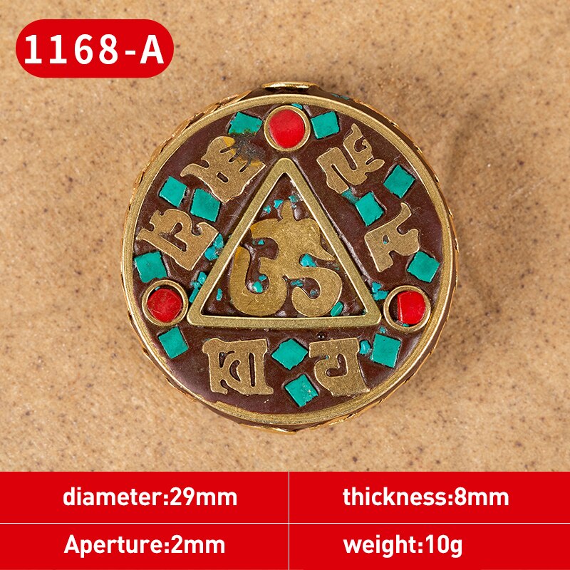 1Pc 15 Styles Retro Nepal Beads Handmade Red Coral Tibetan Bead Antique Golden For Jewelry Components Making DIY Bracelets