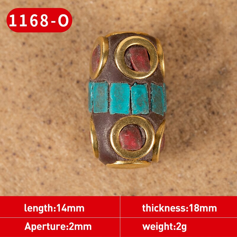 1Pc 15 Styles Retro Nepal Beads Handmade Red Coral Tibetan Bead Antique Golden For Jewelry Components Making DIY Bracelets