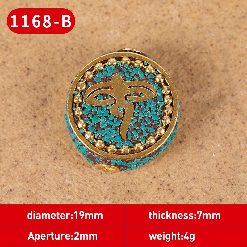 1Pc 15 Styles Retro Nepal Beads Handmade Red Coral Tibetan Bead Antique Golden For Jewelry Components Making DIY Bracelets