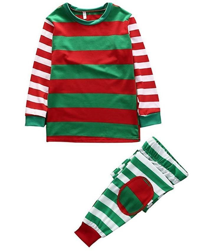 Family Christmas pajams stripe set Xmas family suit