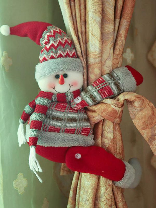 Santa Claus Elk Snowman Doll Curtain Buckle Christmas Decoration