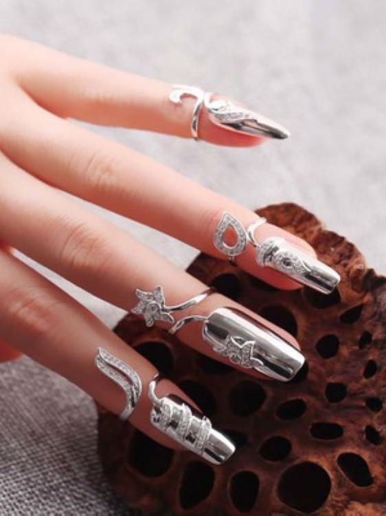 Lucky Flower Of Finger-Nails Sterling Sliver Accessories