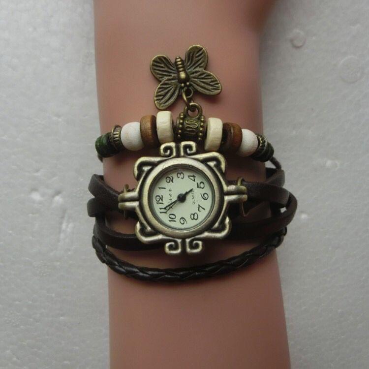 Vintage  Bracelet Women Butterfly Pendant Watch