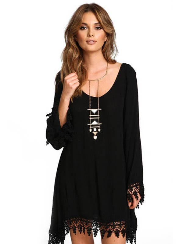 Split-joint Hollow Mini Dress