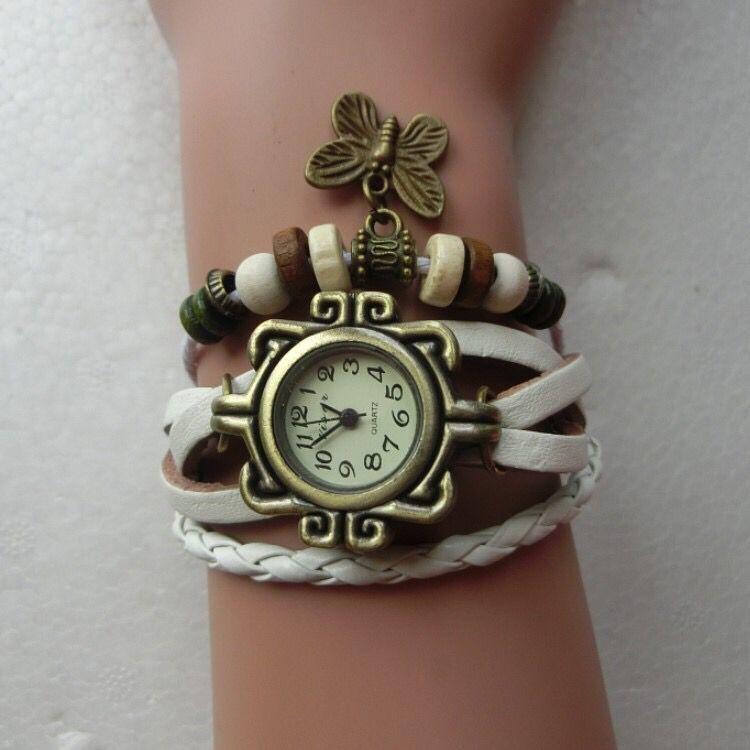 Vintage  Bracelet Women Butterfly Pendant Watch