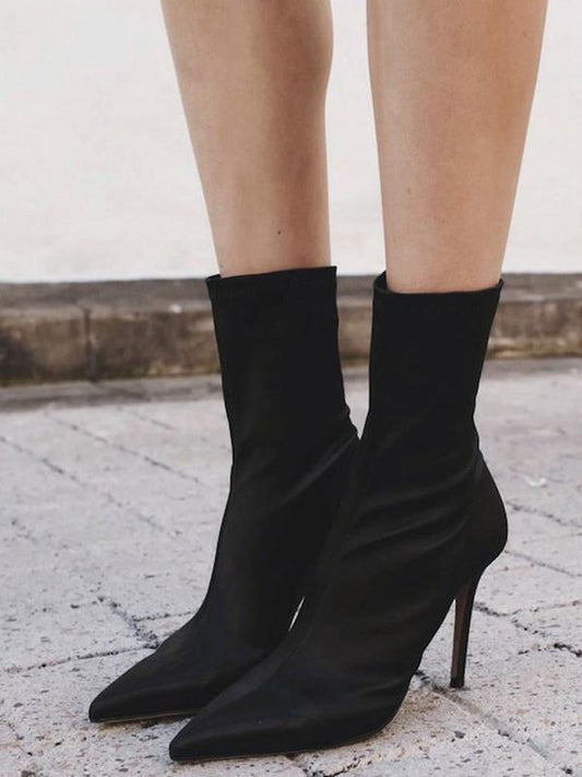 Solid Color High Heel Boots For Women