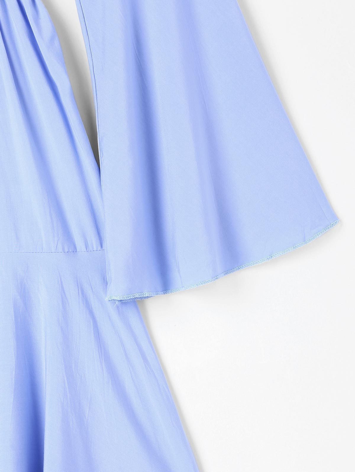 Off Shoulder Long Sleeve Embroidered Short Mini Dress