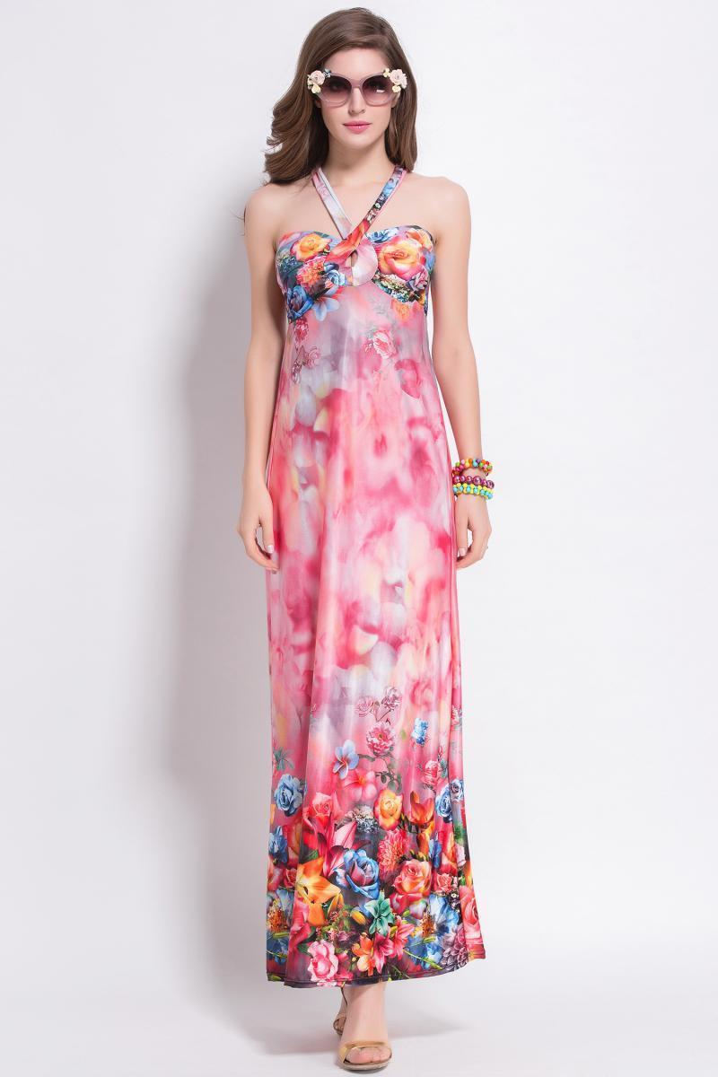 Sexy Printed Sleeveless Bohemia Beach Maxi Dress