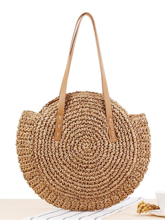 Summer Beach Round Straw Shoulder Bag