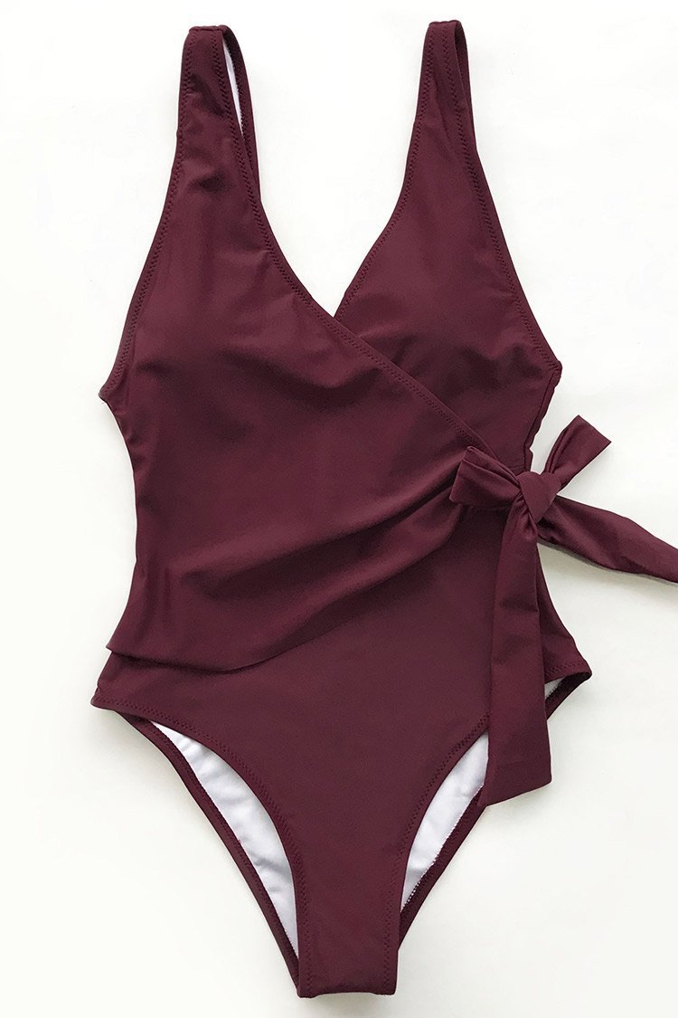 Elegant Dance Solid One-piece Swimsuit