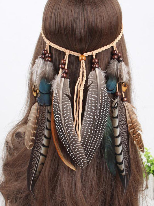 Boho Peacock Feathers Headwear Accessories