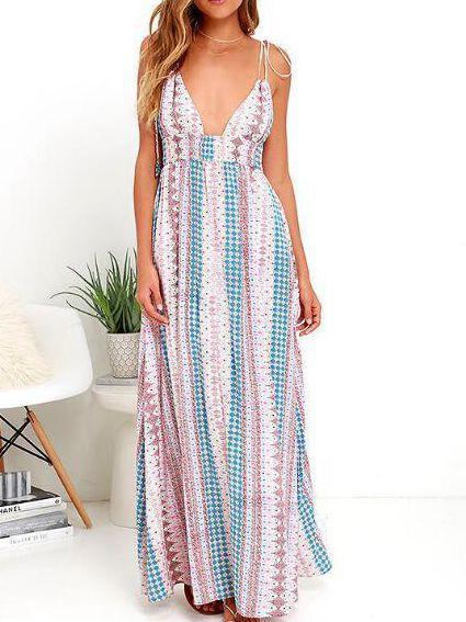 Spaghetti Strap Beach Maxi Dress