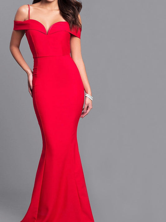 Off Shoulder Solid Color Bodycon Evening Party Maxi Dress