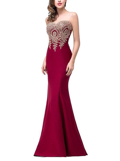 Sleeveless Mermaid Bodycon Evening Gown Maxi Dress