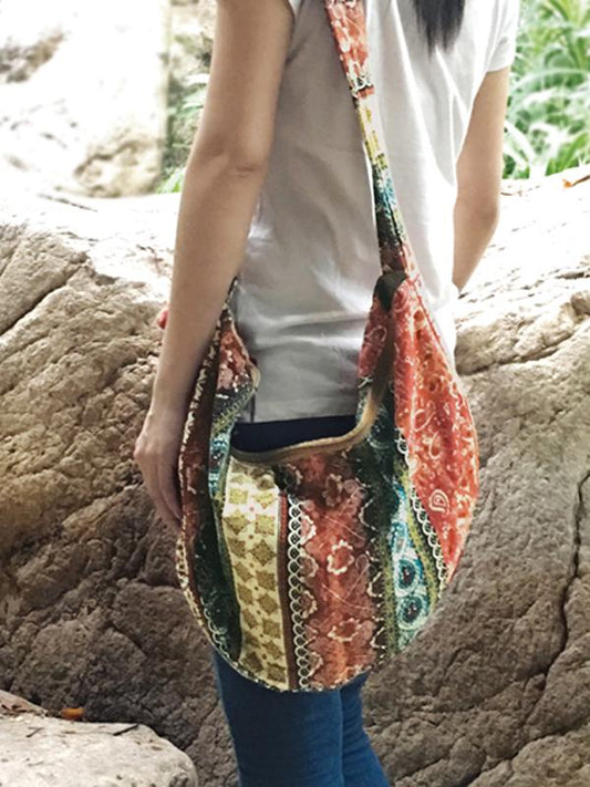 Hippie Floral Print Boho Shoulder Bag