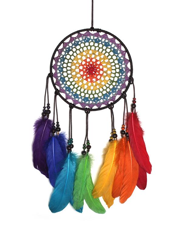 Boho Dream Catchers Handmade Colorful Feathers Wall Decoration