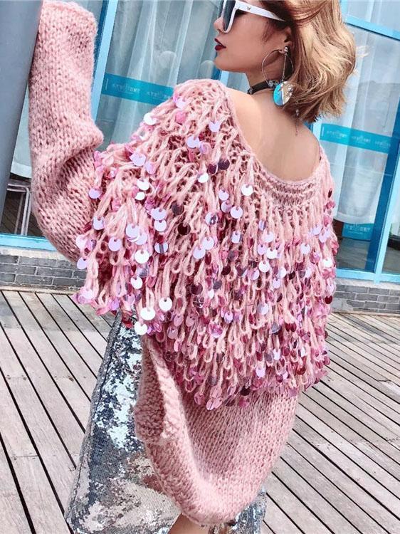 Autumn Winter Tassel Long Sleeve Knit Cardigan Tops