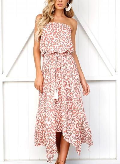 Print Off Shoulder Beach Maxi Dress