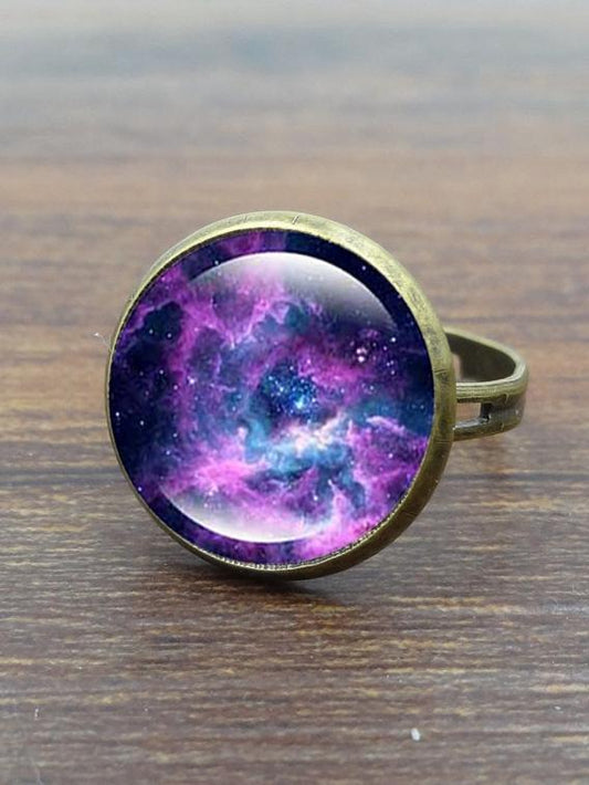 Starry Time Gemstone Adjustable Bronze Ring