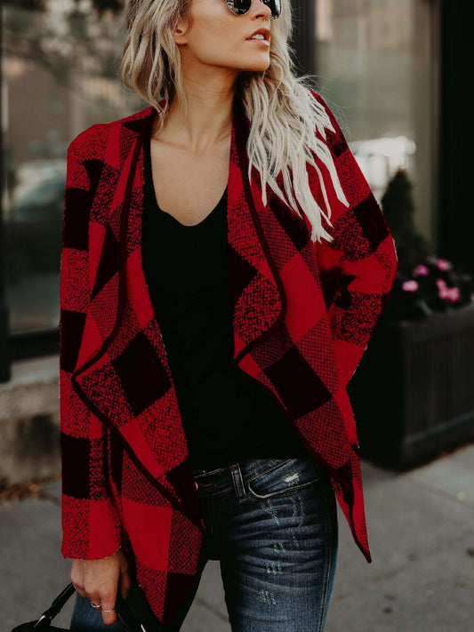 Fashion Plaid Long Sleeve Autumn Tops