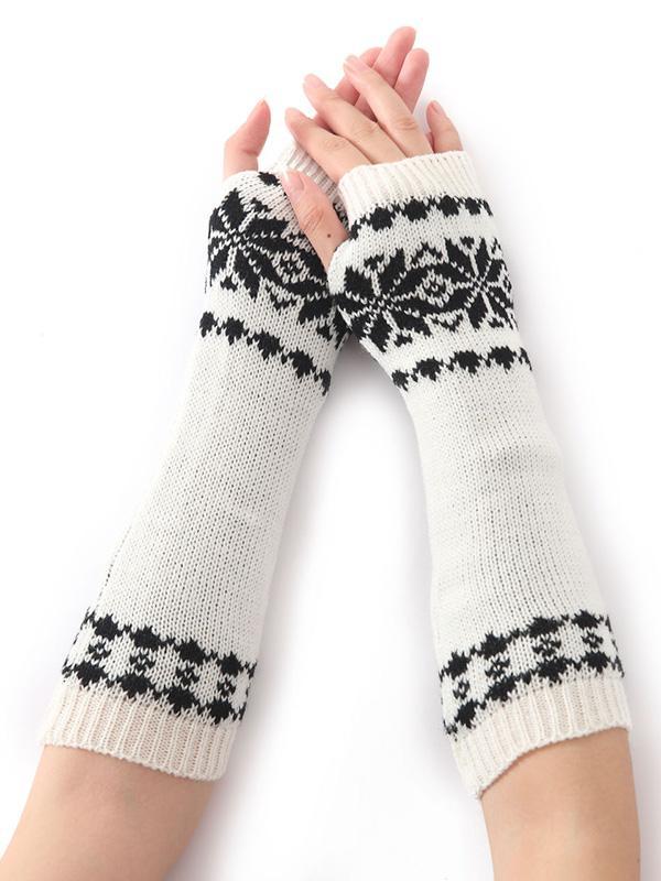 Bohemia Oversleeves Knitted Arm Warm Winter Fingerless Sleevelet Mittens