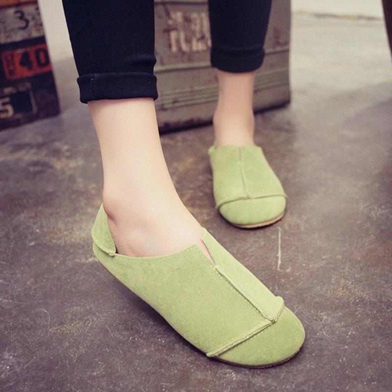 Stitching Candy Color Slip On Casual Lazy Shoes