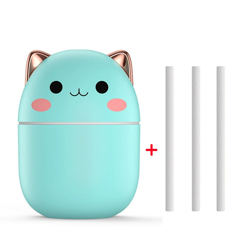 200ml Air Humidifier Cute Kawaiil Aroma Diffuser With Night Light Cool Mist For Bedroom Home Car Plants Purifier Humificador