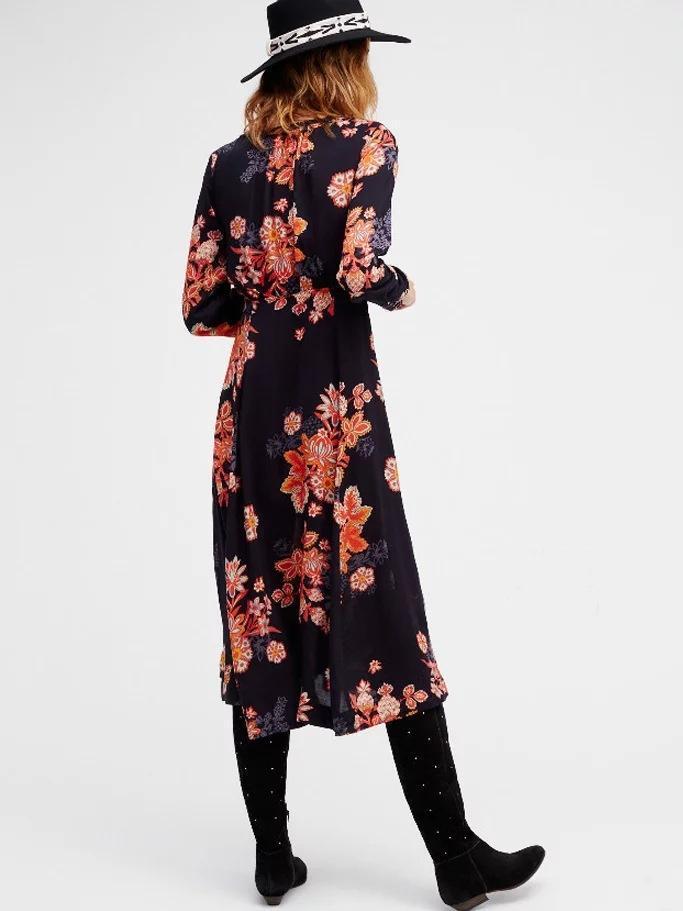 Bohemia Floral Split-side V-neck Maxi Dress