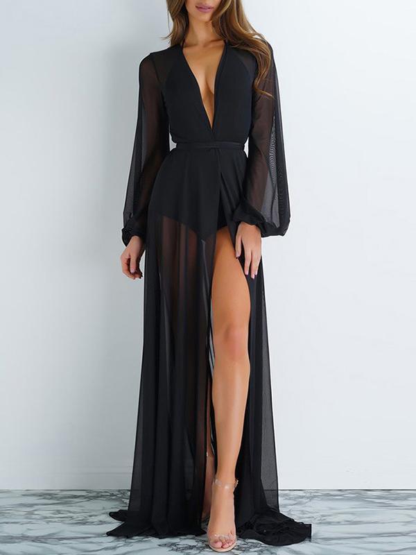 Pretty Chiffon See-through Long Cover-Ups