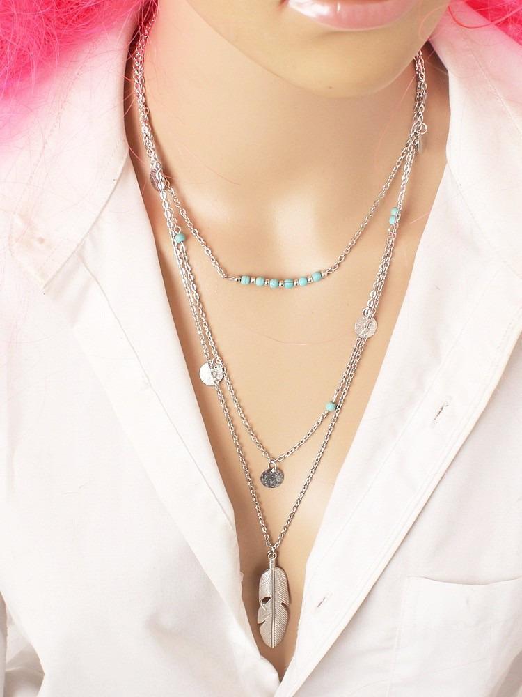 Simple Sequined Alloy&Turquoise Necklaces Accessories