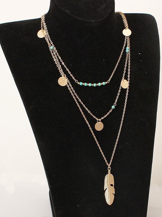 Simple Sequined Alloy&Turquoise Necklaces Accessories