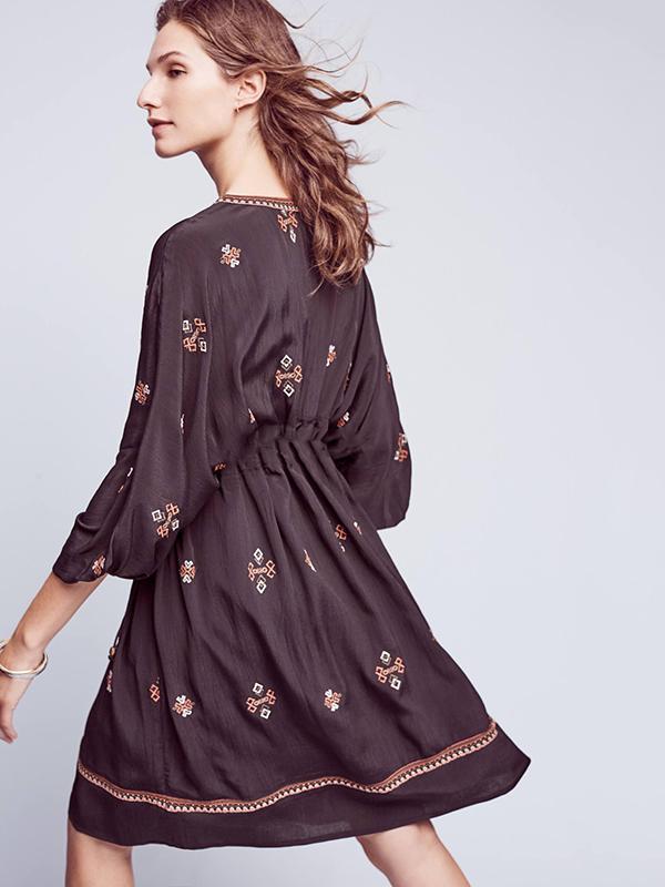 Bohemia Embroidered Loose Mini Dress