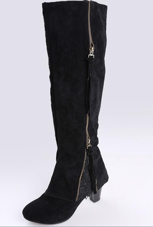 Zipper Tassels High Heels Boots Shoe