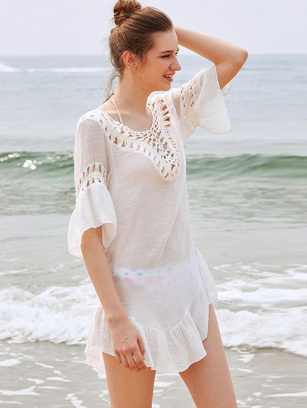 Pompoms Backless Cover-Ups Swimwear