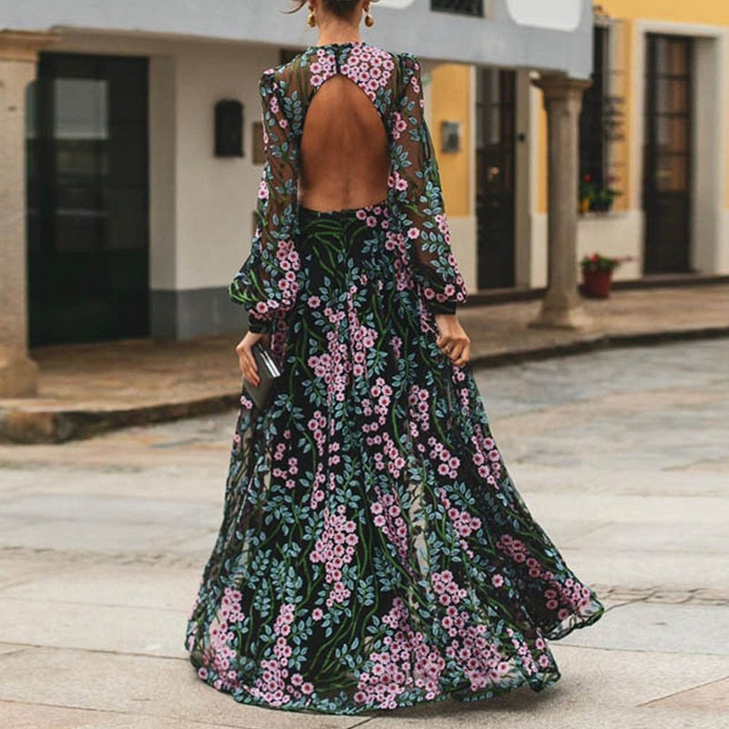 Vintage long sleeve maxi dress on sale