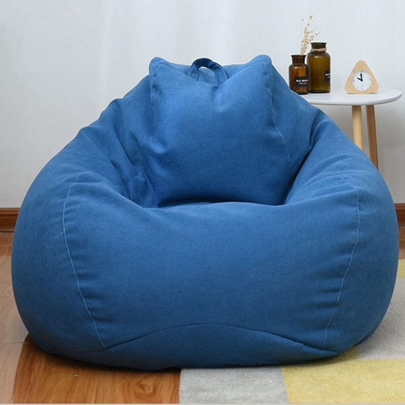 New Large Small Lazy Sofas Cover Chairs without Filler Linen Cloth Lounger Seat Bean Bag Pouf Puff Couch Tatami Living Room