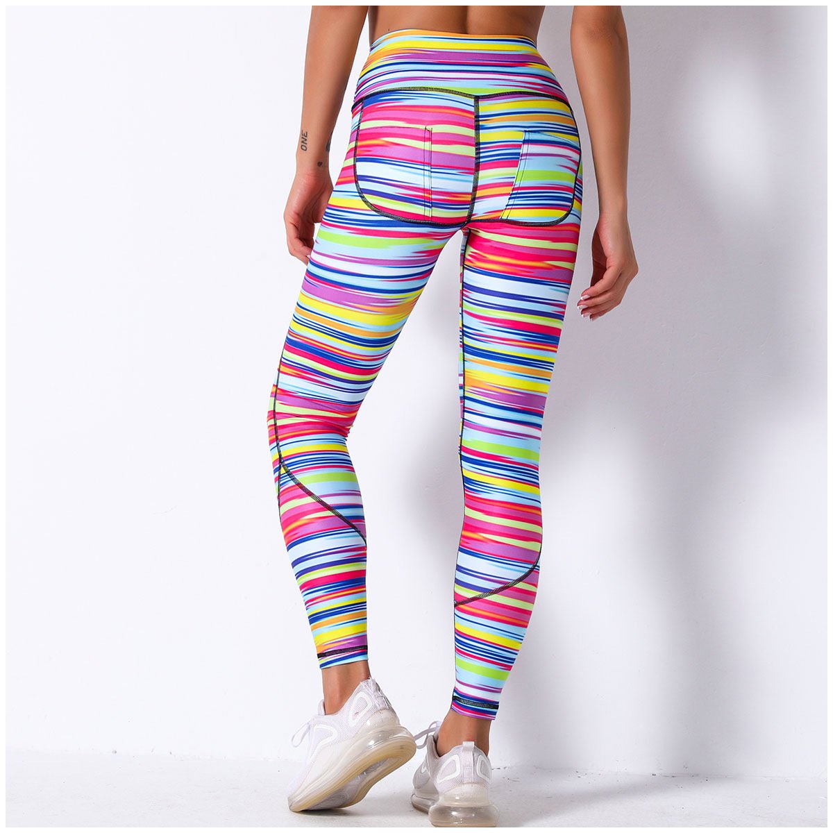 Comfortable breathable digital print yoga pants high waist slim sports leggings