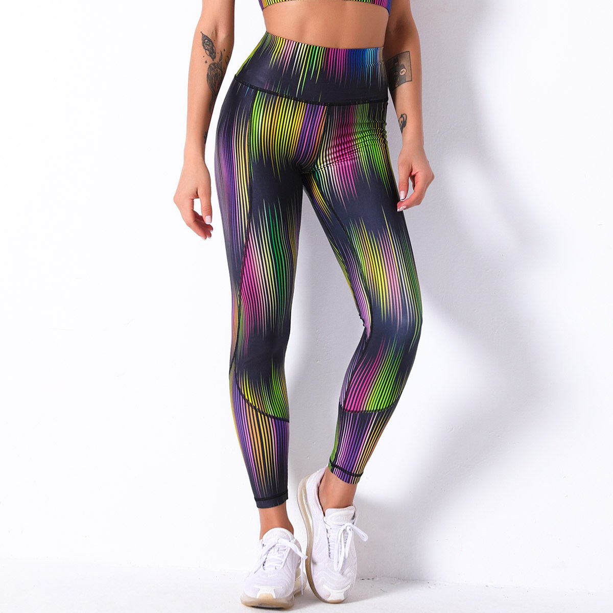 Comfortable breathable digital print yoga pants high waist slim sports leggings