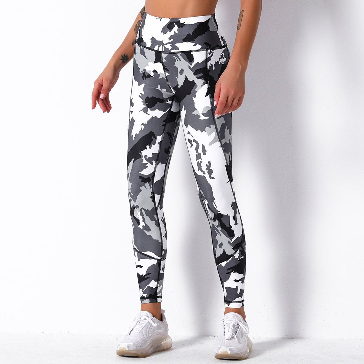 Comfortable breathable digital print yoga pants high waist slim sports leggings