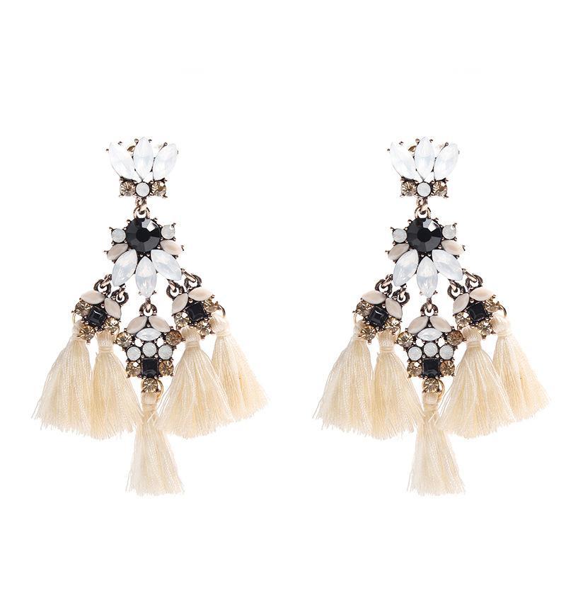 1 pair tassel earring make statement fashion fringed Bohemia jewelry for party