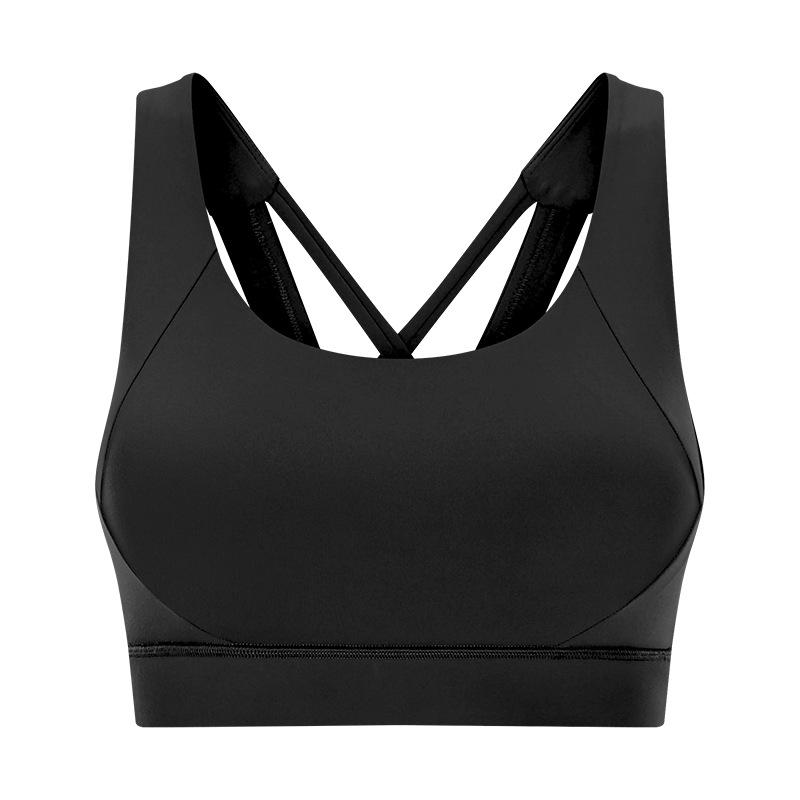 Double-sided single grinding sports bra cross back shockproof upholstery high intensity sports underwear