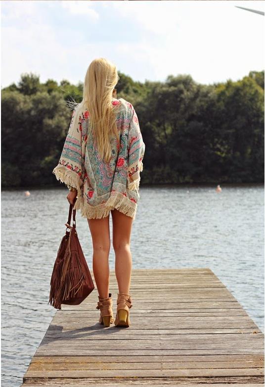 Casual Floral Loose Cardigan Summer Jacket Tops