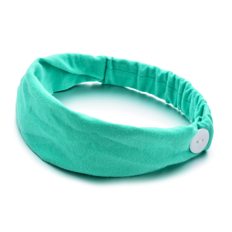 Solid Color Button Mask Hair Band Anti-strangulation Cotton Elastic Yoga Fitness for Men and Women Sports Wash Hair Accessories Can Be Customized