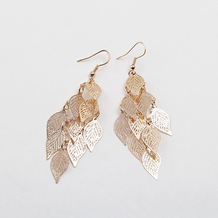 Seven Color Xiao Jiu Leaves Fashion Earrings Earrings