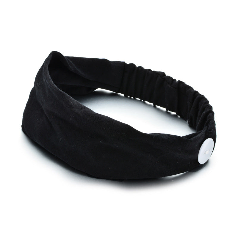 Solid Color Button Mask Hair Band Anti-strangulation Cotton Elastic Yoga Fitness for Men and Women Sports Wash Hair Accessories Can Be Customized