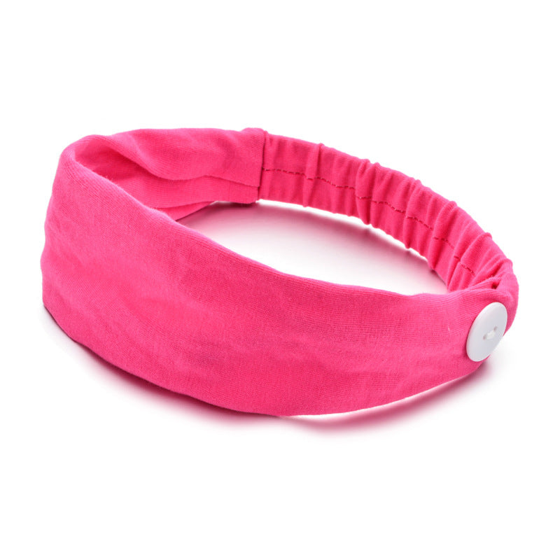 Solid Color Button Mask Hair Band Anti-strangulation Cotton Elastic Yoga Fitness for Men and Women Sports Wash Hair Accessories Can Be Customized