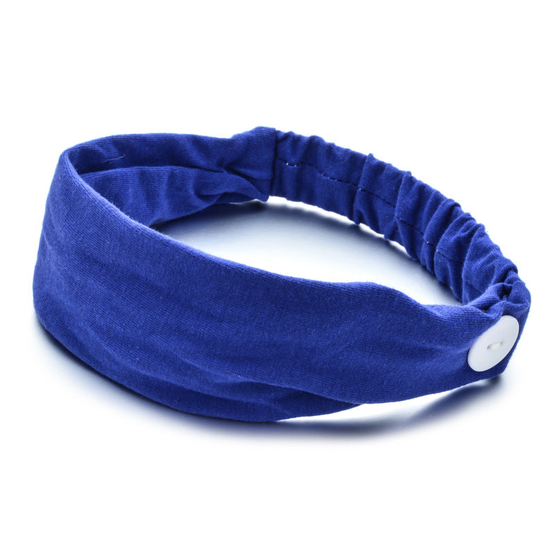 Solid Color Button Mask Hair Band Anti-strangulation Cotton Elastic Yoga Fitness for Men and Women Sports Wash Hair Accessories Can Be Customized