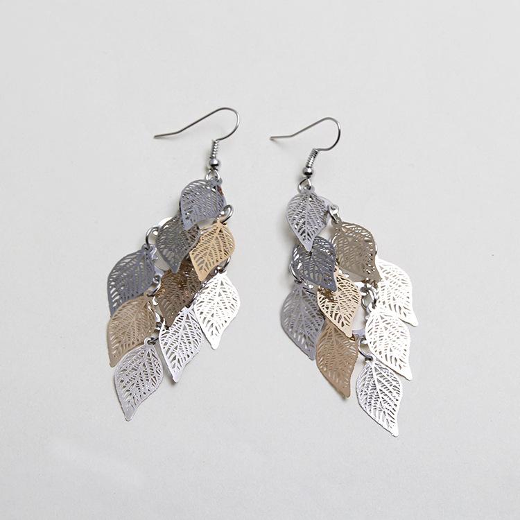 Seven Color Xiao Jiu Leaves Fashion Earrings Earrings